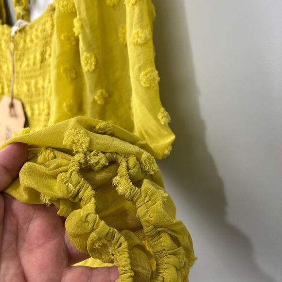 Listicle Golden Yellow Mustard Color Babydoll Dress S NWT - Picture 5 of 8